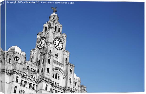 Liver Building Black And White Canvas Print by Paul Madden
