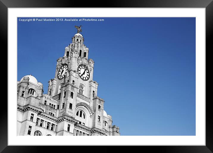 Liver Building Black And White Framed Mounted Print by Paul Madden