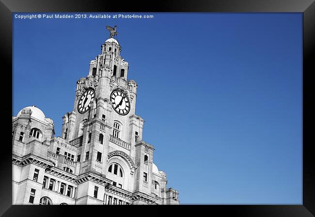 Liver Building Black And White Framed Print by Paul Madden