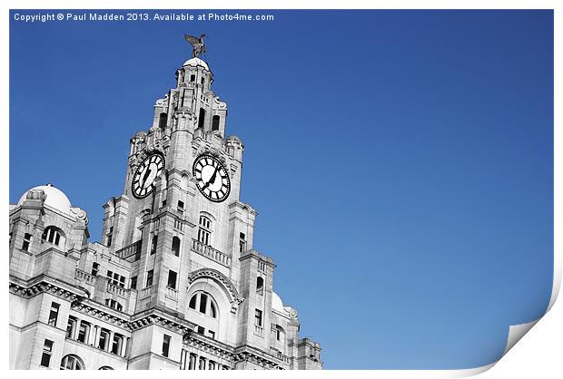 Liver Building Black And White Print by Paul Madden