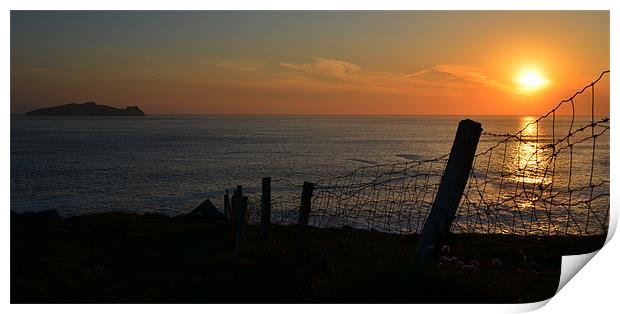 Sunset Blasket Islands Print by barbara walsh