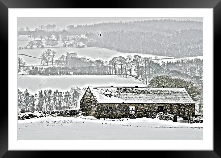 Wintry Farmland Framed Mounted Print by Oliver Porter