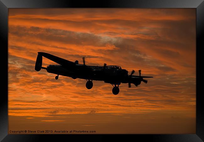 Avro Lancaster at Dawn Framed Print by Steve H Clark