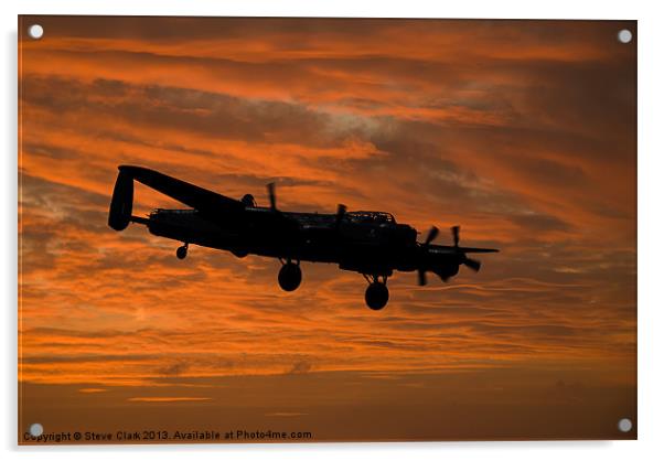 Avro Lancaster at Dawn Acrylic by Steve H Clark