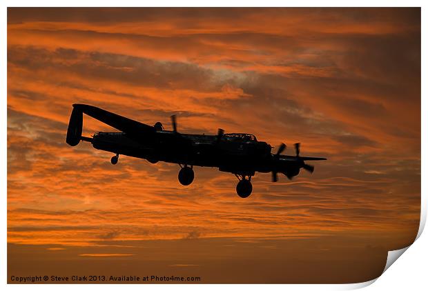 Avro Lancaster at Dawn Print by Steve H Clark