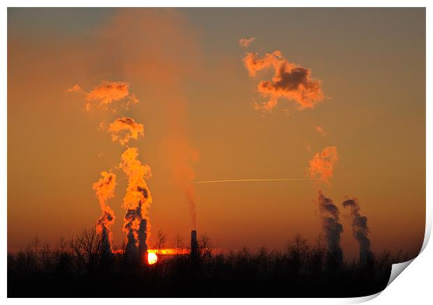 Sunset over Didcot power station Print by Gordon Bishop
