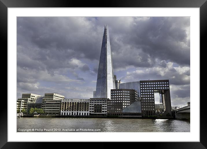 London Shard Panorama Framed Mounted Print by Philip Pound