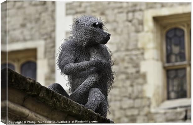 Monkey at Tower of London Canvas Print by Philip Pound