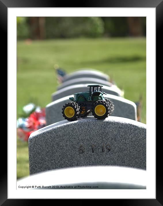 Headstone Momento Tractor Framed Mounted Print by Patti Barrett