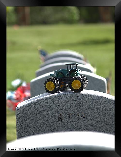 Headstone Momento Tractor Framed Print by Patti Barrett