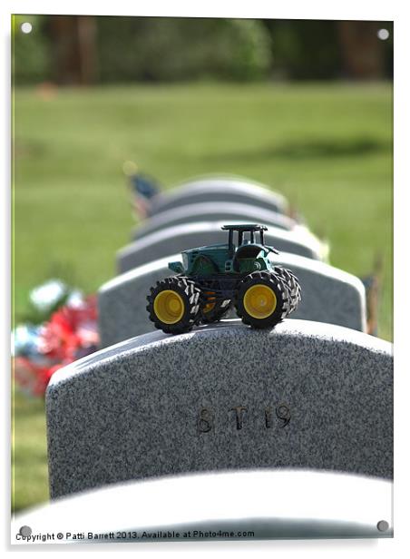 Headstone Momento Tractor Acrylic by Patti Barrett