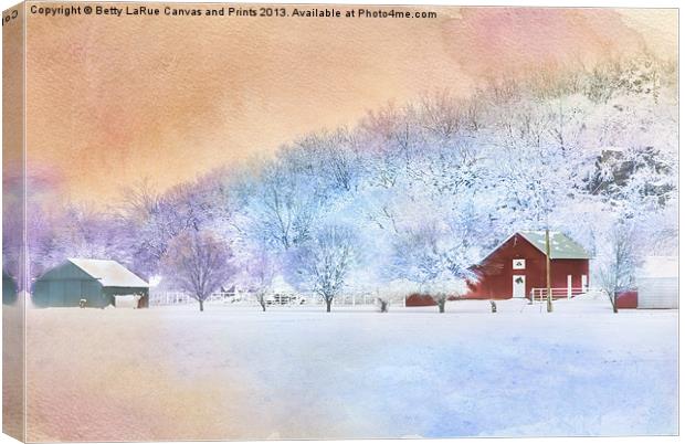The Red Barn Canvas Print by Betty LaRue