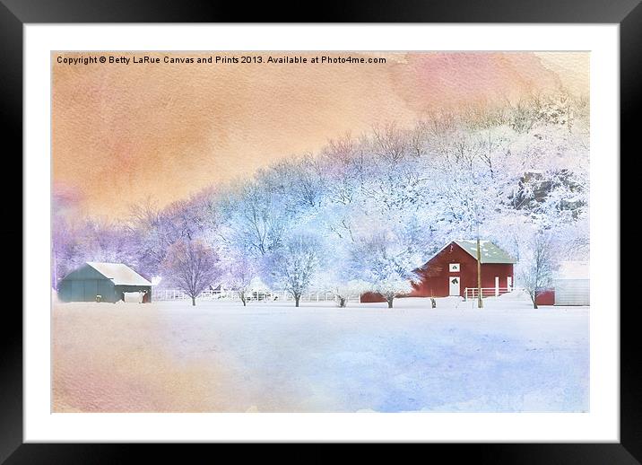 The Red Barn Framed Mounted Print by Betty LaRue