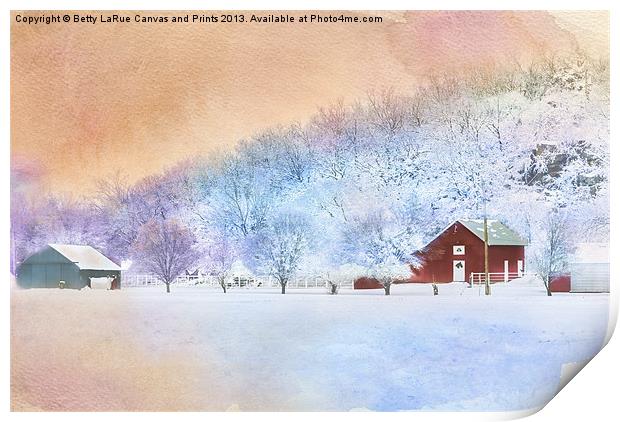 The Red Barn Print by Betty LaRue
