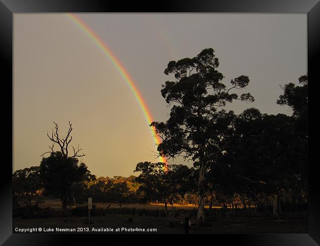 Glorious Farm Rainbow Framed Print by Luke Newman