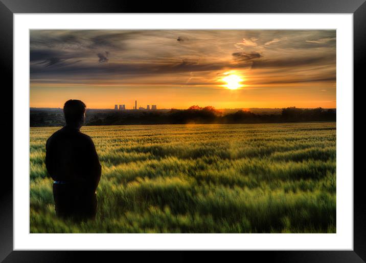 Cornfield Sunset Framed Mounted Print by Simon West