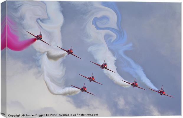 Red Swirl Canvas Print by J Biggadike