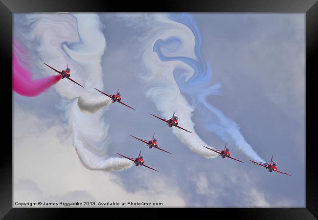 Red Swirl Framed Print by J Biggadike