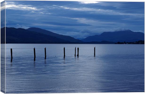 Loch Lomond, Scotland, Dusk, Blue Canvas Print by Chris Walker