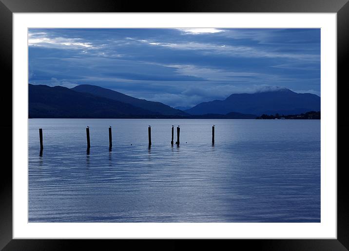 Loch Lomond, Scotland, Dusk, Blue Framed Mounted Print by Chris Walker
