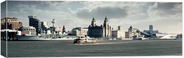 Liverpool Skyline Over The Mersey Canvas Print by Phillip Orr