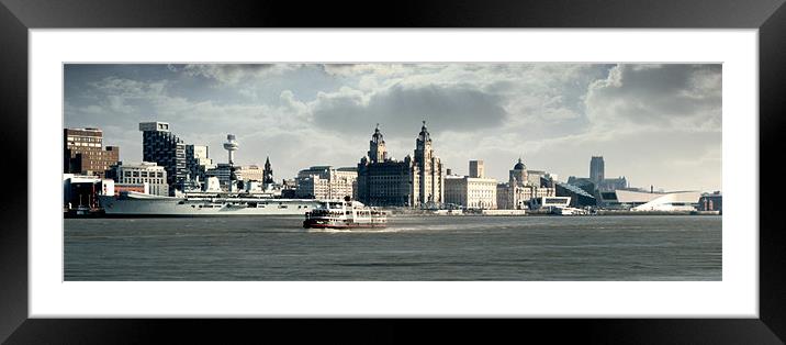 Liverpool Skyline Over The Mersey Framed Mounted Print by Phillip Orr