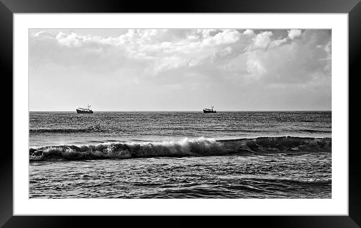 Trawling the Horizon Line Framed Mounted Print by Arfabita  