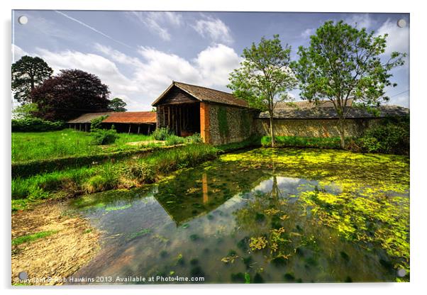 a Suffolk Barn Acrylic by Rob Hawkins