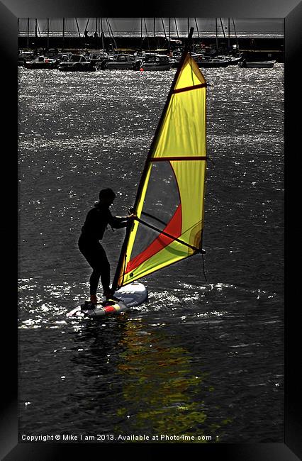 Windsurfer Silhouette Framed Print by Thanet Photos