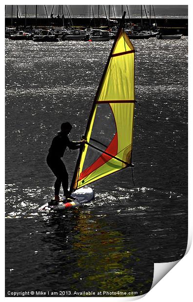 Windsurfer Silhouette Print by Thanet Photos
