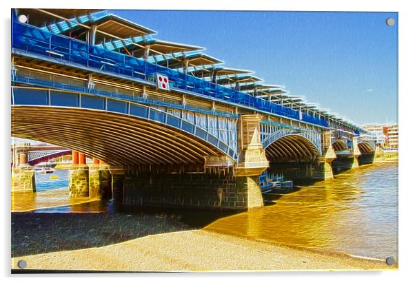 London Thames Bridges Acrylic by David French