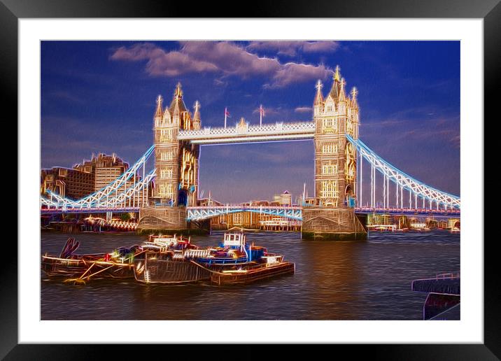 Tower Bridge fractals Framed Mounted Print by David French