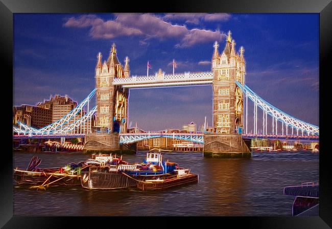 Tower Bridge fractals Framed Print by David French