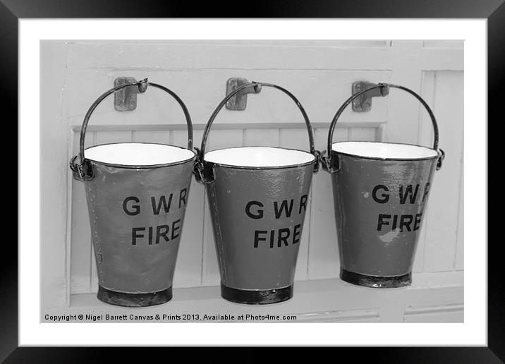 GWR Fire Buckets Framed Mounted Print by Nigel Barrett Canvas