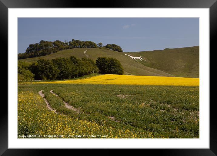 Wiltshire White Horse Framed Mounted Print by Karl Thompson