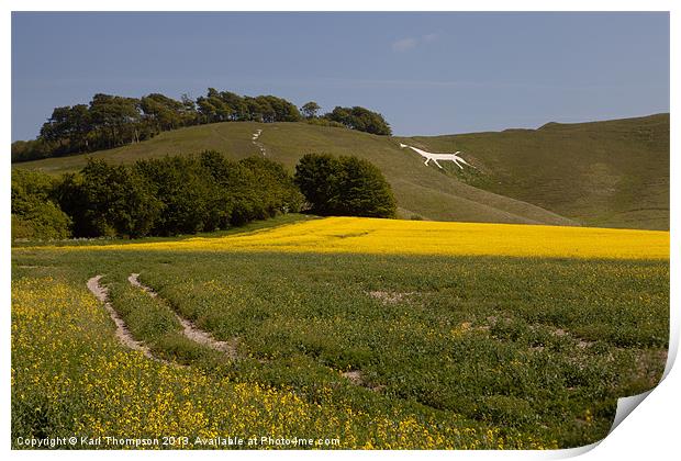 Wiltshire White Horse Print by Karl Thompson
