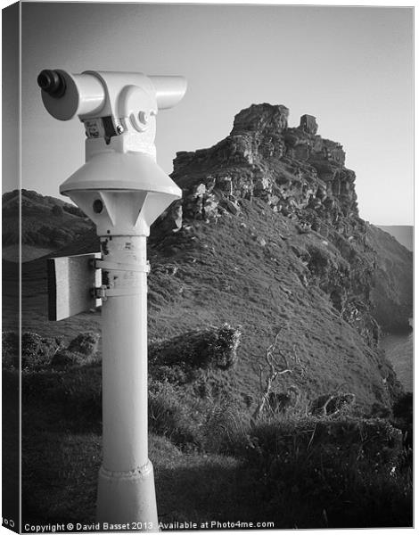 Valley of the rocks telescope Canvas Print by David Basset