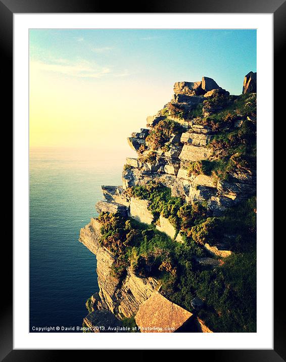 Valley of the rocks north devon sea view Framed Mounted Print by David Basset