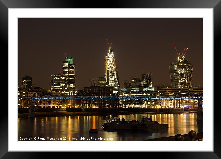 London by Night Framed Mounted Print by Fiona Messenger