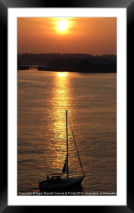 Sunset over River Tamar Framed Mounted Print by Nigel Barrett Canvas