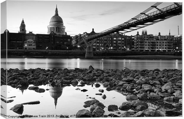 Reflections of St Pauls Cathedral Canvas Print by Matthew Train