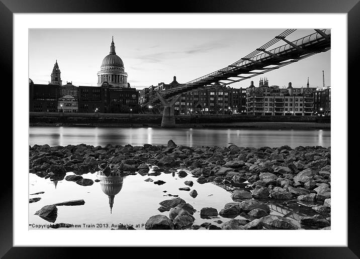 Reflections of St Pauls Cathedral Framed Mounted Print by Matthew Train