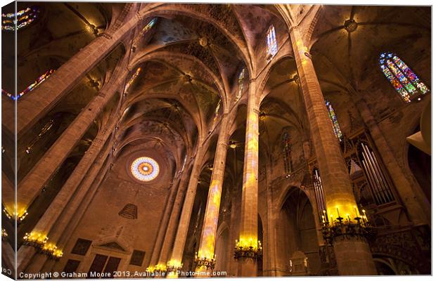 Inside Palma cathedral Canvas Print by Graham Moore