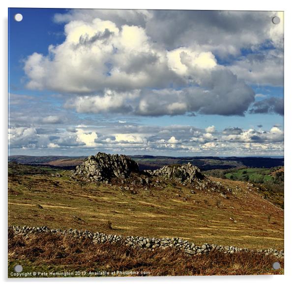 Greattor rocks on Dartmoor Acrylic by Pete Hemington