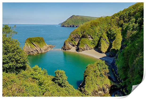 Broadsands Bay near Watermouth, Combe martin,Ilfra Print by Dave Wilkinson North Devon Ph