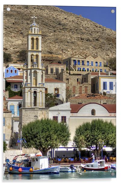 Agios Nikolaos Bell Tower Acrylic by Tom Gomez