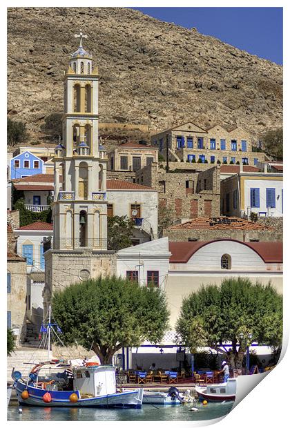 Agios Nikolaos Bell Tower Print by Tom Gomez