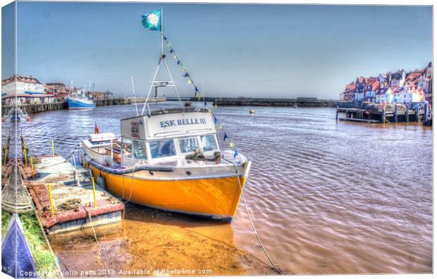 Boats in Whitby Harbour. Canvas Print by colin potts