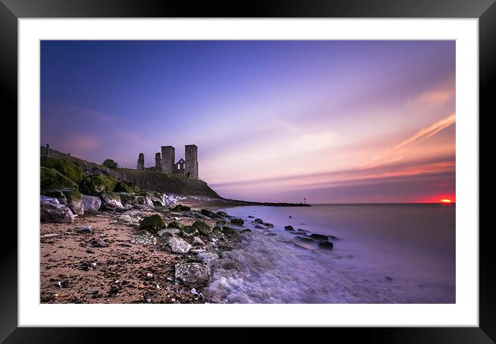 Reculver sunset Framed Mounted Print by Ian Hufton