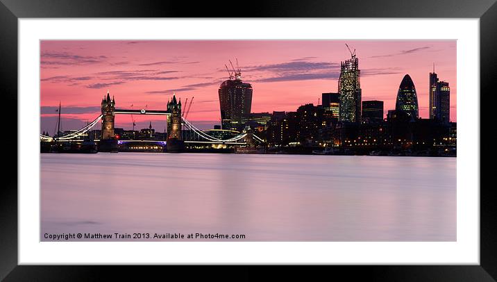 London City Skyline Framed Mounted Print by Matthew Train